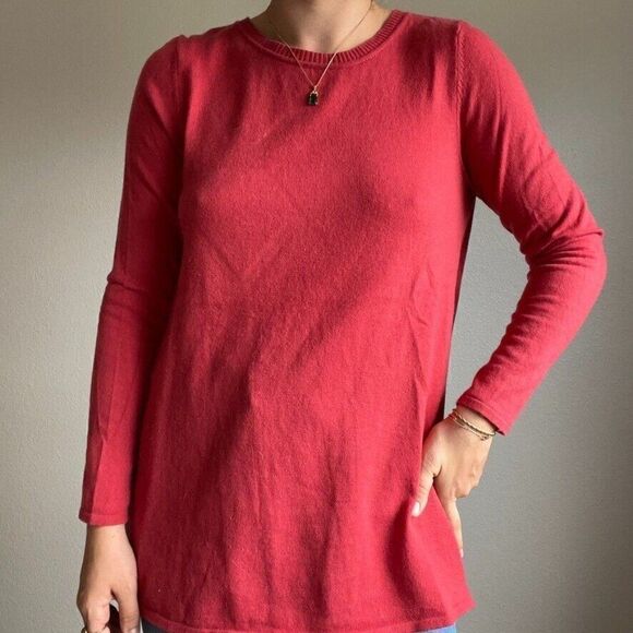 Soft Surroundings Coral Pink Wool Alpaca Blend Scoop Neck Sweater Sz M - Picture 4 of 7